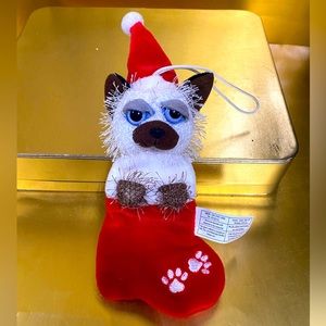 CAT KITTEN CHRISTMAS GIFT STOCKING ORNAMENT TWISTED WHISKERS AMERICAN GREETINGS